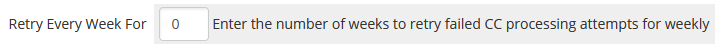 The Retry Every Week For setting in Automation Settings