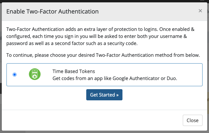 Enabling 2FA in the Client Area