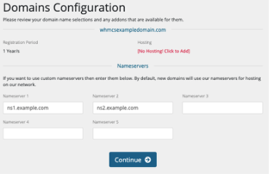 Configuring nameservers in the Shopping Cart