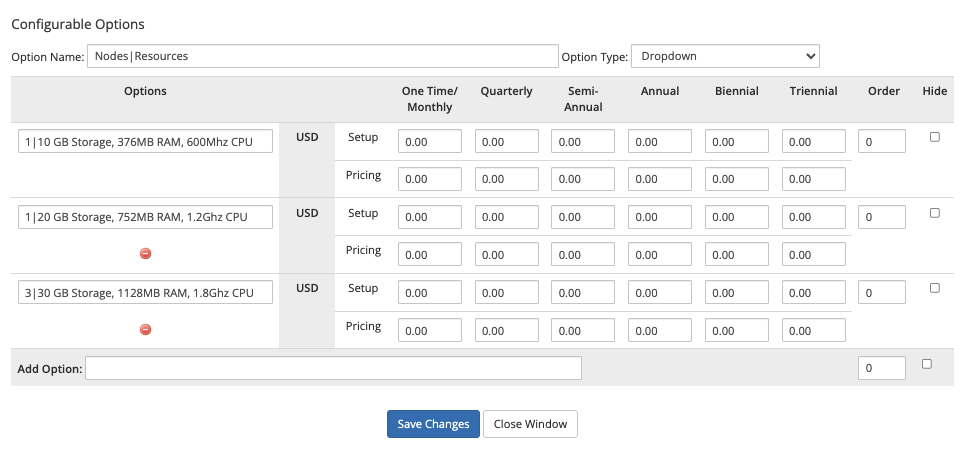 The Nodes configurable option for VPS.net