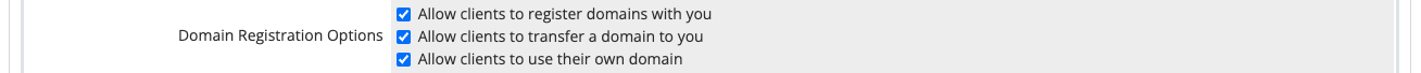 Domain Registration Options settings in the Domains tab in General Settings