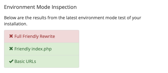 An environment mode test failure.