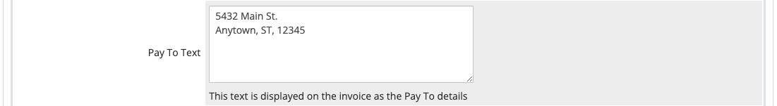 The Pay To Text setting in the General tab