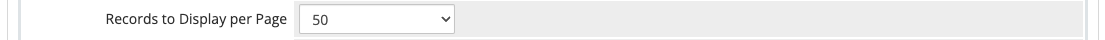 The Records to Display per Page setting in the General tab