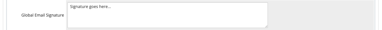 The Global Email Signature setting in General Settings