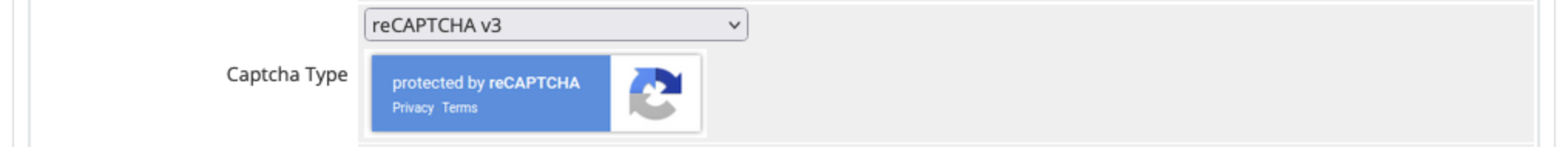 Selecting reCAPTCHA v3