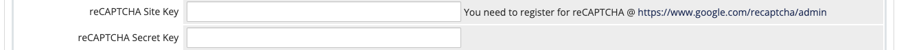 The Google reCAPTCHA Site Key and Secret Key