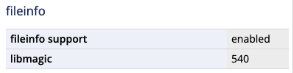 The fileinfo extension in PHP Info