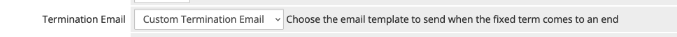 Selecting a Termination Email for a product