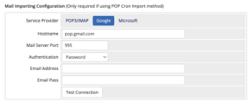 Configuring Google for importing