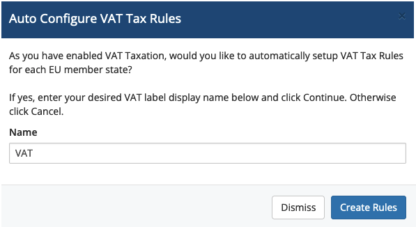 Configuring the VAT Tax name