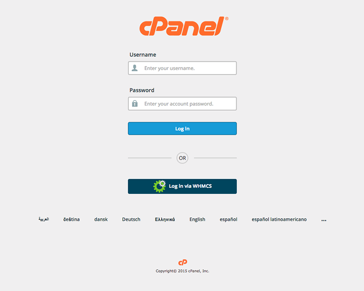 Log in via WHMCS