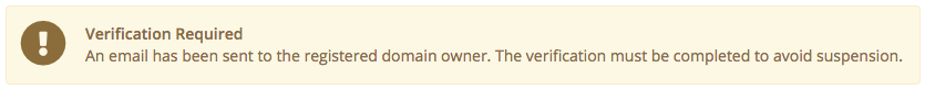 A WHOIS Verification Required message in WHMCS