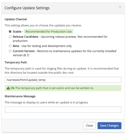 Update Settings in WHMCS